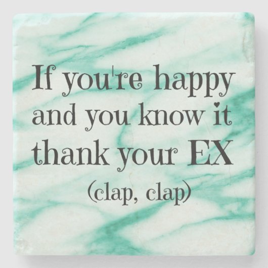 幸おもしろいせな離婚引用文 ストーンコースター (正面)