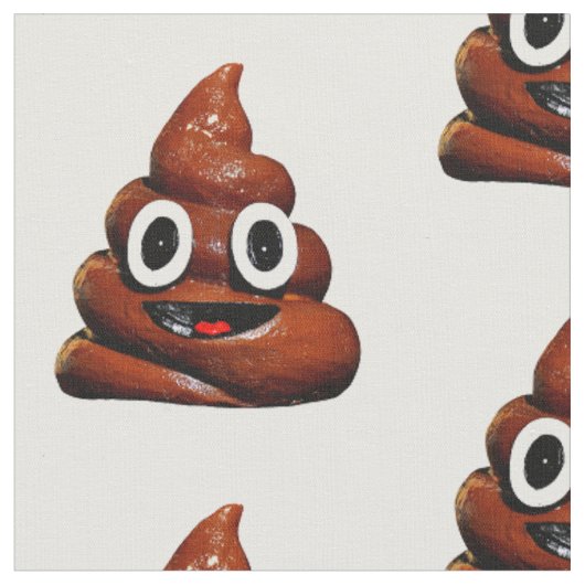 幸おもしろいウンチ絵文字 ファブリック (クローズアップ)