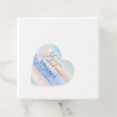 幸せいっぱいのウェディングシャワーパステル水彩画 フェイバータグ (インサイチュ)