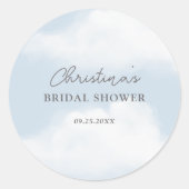 幸せいっぱいのウェディングシャワー 夢のような水彩画のデザイン ラウンドシール (正面)
