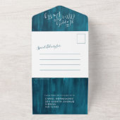 幸せいっぱいのウェディングパーティーフォトアクアティール オールインワン招待状 (外側)