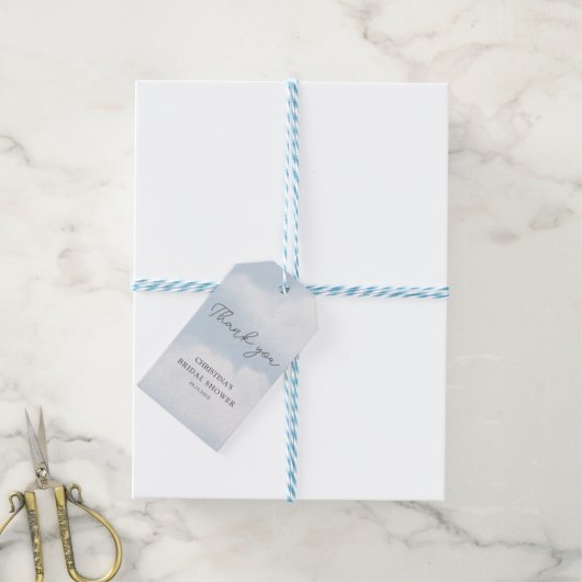 幸せいっぱいの水彩ウェディングシャワー ギフトタグ (より糸付き)