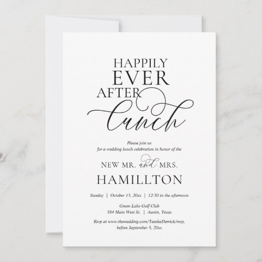 幸せいっぱいの結婚後ランチ・セレブレーション 招待状 (正面)