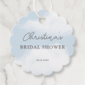 幸せいっぱいの雲の上のプリンセス ブライダルシャワーのお祝い フェイバータグ (正面)