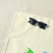 幸せおもしろいなパーティーカエル付きビーチタオル ビーチタオル (インサイチュ)