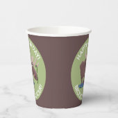 幸せおもしろいなムースパーソナライズされたガート誕生日 紙コップ (左)