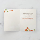 幸せおもしろいな感謝祭カボチャのグリーティングカード 案内状 (内部)