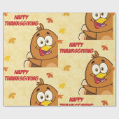 幸せおもしろいな感謝祭 ラッピングペーパー (フラット)