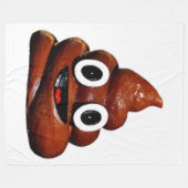 幸せおもしろいウンチ絵文字 フリースブランケット (正面(横))