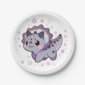 幸せお洒落な恐竜の赤ちゃんシャワー ペーパープレート (正面)