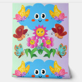 幸せお洒落な蝶と花で雲 壁紙 (ほどく)