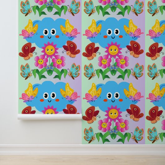 幸せお洒落な蝶と花で雲 壁紙 (アプリケーション)