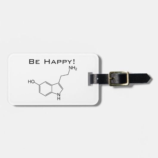 幸せがあって下さい! セロトニンの荷物のラベル ラゲッジタグ (正面横)