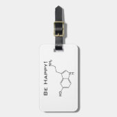 幸せがあって下さい! セロトニンの荷物のラベル ラゲッジタグ (正面縦)