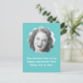 幸せがあります、おもしろいのヴィンテージの写真 ポストカード (スタンド正面)