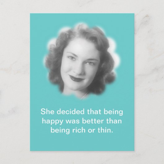 幸せがあります、おもしろいのヴィンテージの写真 ポストカード (正面)