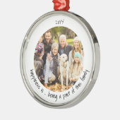 幸せがこの家族の可愛い写真の一部 メタルオーナメント (左)