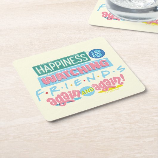幸せが見守るFRIENDS™ Again & Again スクエアペーパーコースター (アングル)