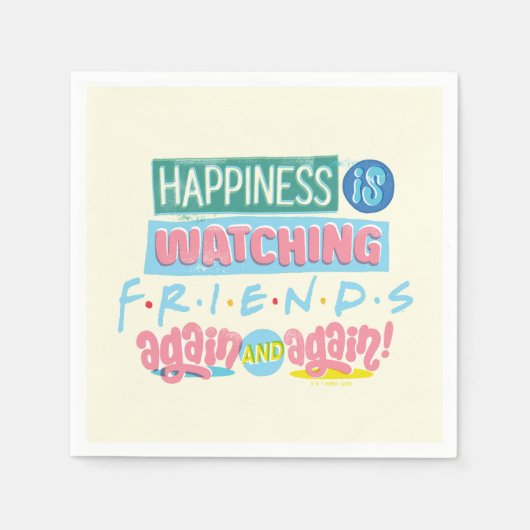 幸せが見守るFRIENDS™ Again & Again スタンダードカクテルナプキン (正面)