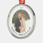 幸せが過ごす隣の可愛い写真 メタルオーナメント (左)