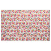 幸せそうなカラフルフローラ水彩織物 ファブリック (ヤード)