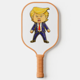幸せそうなトランプのバッジピン ミーム 怒ったトランプのポップアート ピックルボールラケット