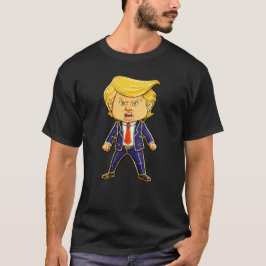 幸せそうなトランプのバッジピン 怒ったトランプのポップアート Tシャツ