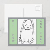 幸せそうな太ったキャラクターの犬 元気ですか ポストカード (正面/裏面)