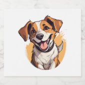 幸せそうな笑顔クラシックの子犬Tシャツ スパークリングワインラベル (シングルラベル)