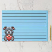 幸せそうな表情でハートを抱える愛らしい犬 ペーパーパッド (インサイチュ)