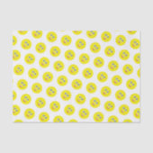 幸せそうな黄色い絵文字パターン 薄葉紙 (正面)