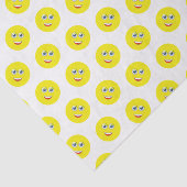 幸せそうな黄色い絵文字パターン 薄葉紙 (詳細)