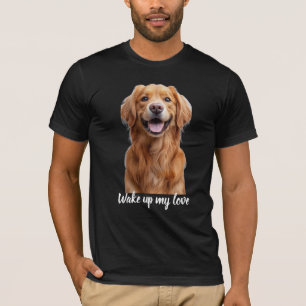 幸せそうに笑うゴールデンレトリバー Tシャツ
