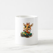 幸せそうに車を走らせるかわいいキリン コーヒーマグカップ (中央)