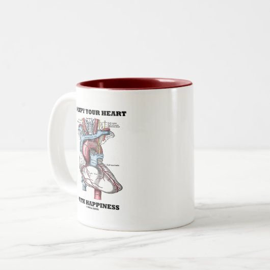 幸せであなたのハートを占める（解剖学的） ツートーンマグカップ (正面左)