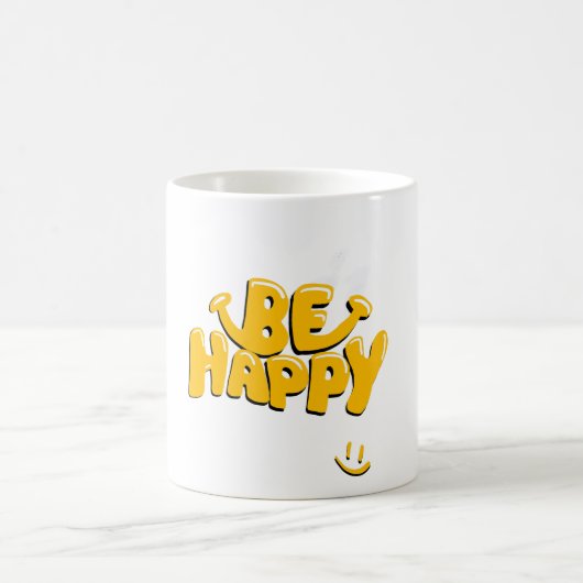 幸せである コーヒーマグカップ (中央)