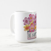 幸せである コーヒーマグカップ (正面左)