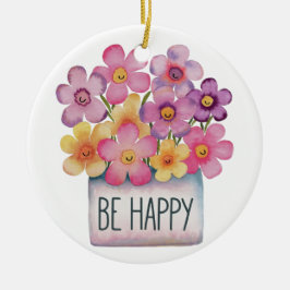 幸せである セラミックオーナメント