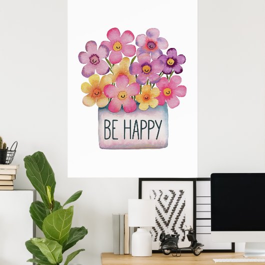 幸せである ポスター (ホームオフィス)