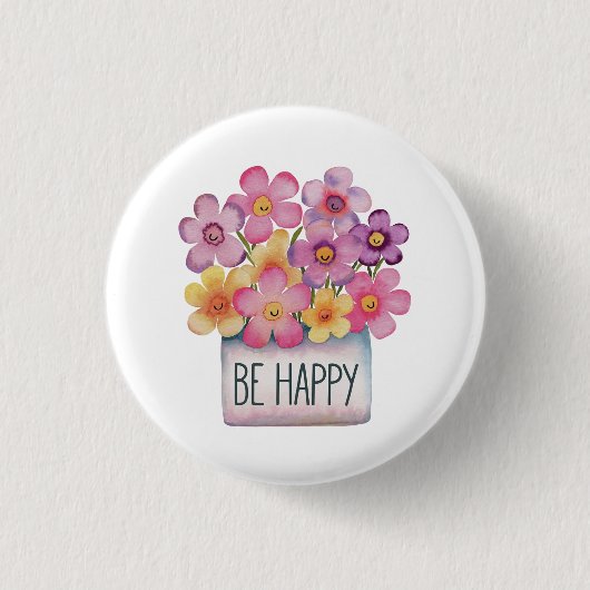 幸せである 缶バッジ (正面)