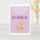 幸せでおもしろいな母の日 カード (黄色い花)