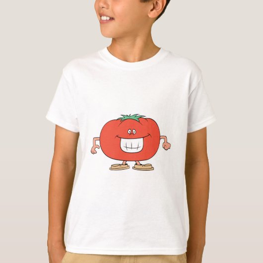 幸せでお茶目なトマトのキャラクター Tシャツ (正面)