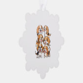 幸せでかわいいビーグル犬 オーナメントカード (右)