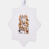 幸せでかわいいビーグル犬 オーナメントカード (左)