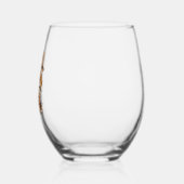 幸せでかわいいビーグル犬 ステムなしワイングラス (左)