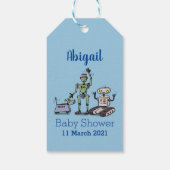 幸せでかわいいロボット三色漫画 ギフトタグ (裏面)