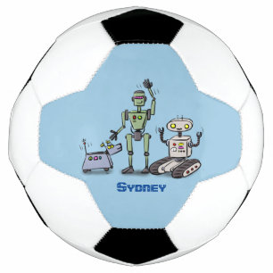 幸せでかわいいロボット三色漫画 サッカーボール