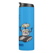 幸せでかわいいロボット三色漫画 タンブラー (回転右)