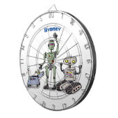 幸せでかわいいロボット三色漫画 ダーツボード (正面右)