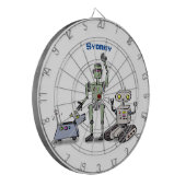 幸せでかわいいロボット三色漫画 ダーツボード (正面左)